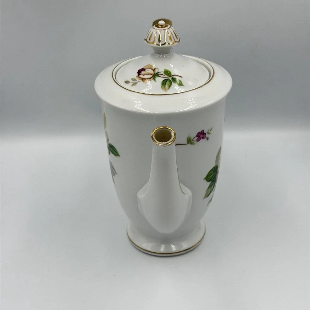 Lynmore Golden Rose Fine China Mini Coffee Pot And Lid
